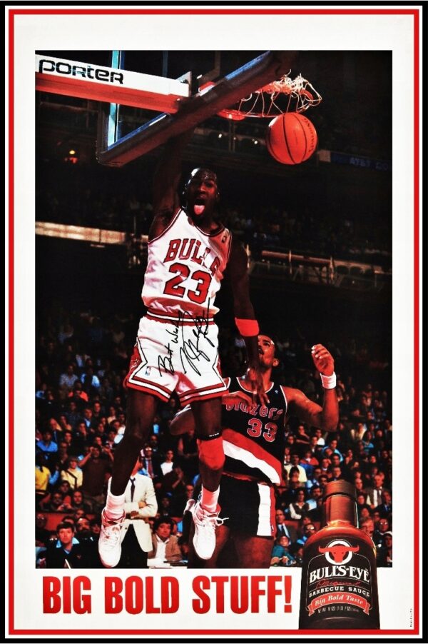 Michael Jordan NBA '80 Plakat reklamowy + AUTOGRAF - obrazek 6