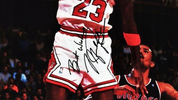 Michael Jordan NBA '80 Plakat reklamowy + AUTOGRAF - obrazek 3