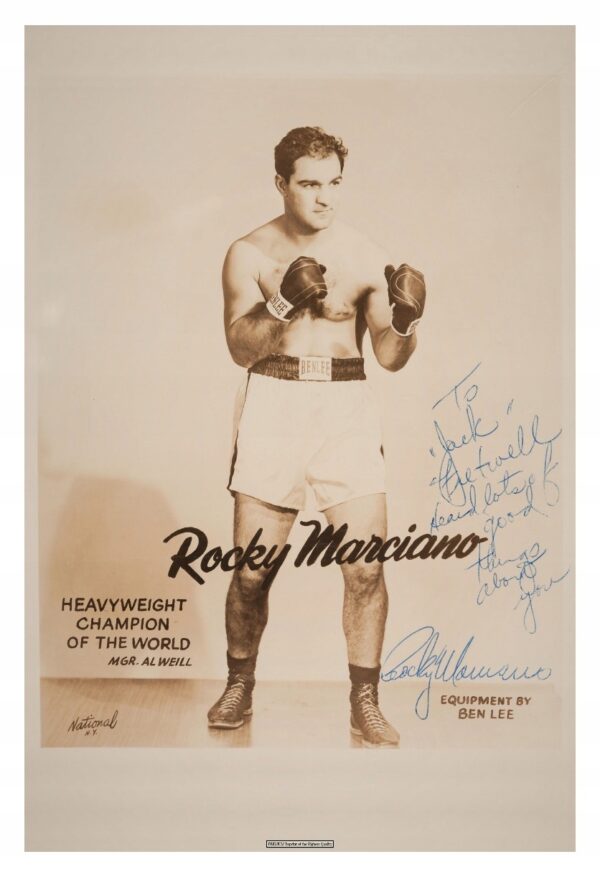 Rocky Marciano (1952) MEGA UNIKAT Vintage Autograf