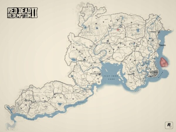 RED DEAD REDEMPTION 2 - MAPA Art PREMIUM 70x50cm