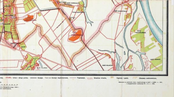 PLAN WARSZAWY 1924 Exclusive Vintage PREMIUM 60x70 - obrazek 5