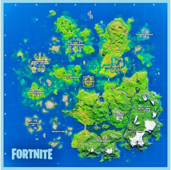FORTNITE chapter 2 season 3 - MAPA 90x90cm UHD 4K!