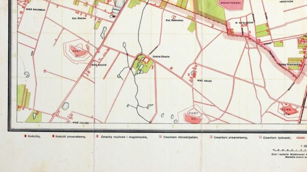 PLAN WARSZAWY 1924 Exclusive Vintage PREMIUM 60x70 - obrazek 4