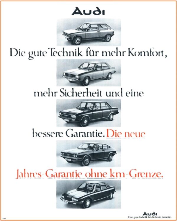 AUDI (1975) Reklama Poster Exclusive PREMIUM - MEGA UNIKAT VINTAGE