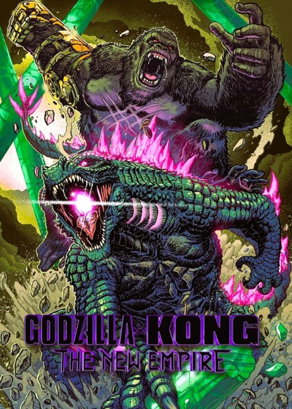 GODZILLA X KONG (2024) Kolekcjonerski Poster UNIQUE ART PREMIUM - 50x70 cm