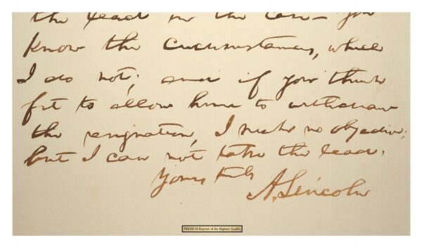 ABRAHAM LINCOLN (1861) Exclusive Vintage AUTOGRAF! - obrazek 3