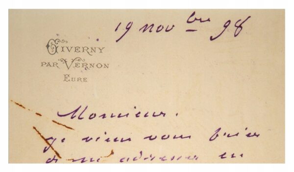 CLAUDE MONET (1898) Exclusive Vintage AUTOGRAF - obrazek 2