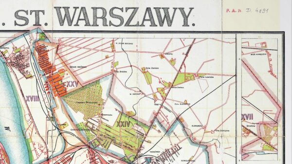PLAN WARSZAWY 1924 Exclusive Vintage PREMIUM 60x70 - obrazek 2