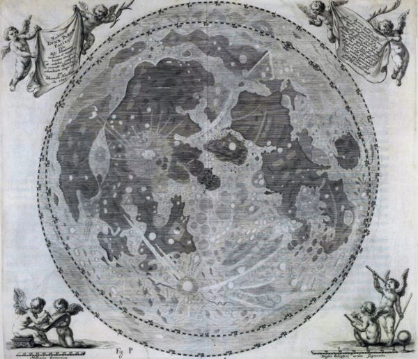 MAPA KSIĘŻYCA 1647 Exclusive Vintage PREMIUM 70x60