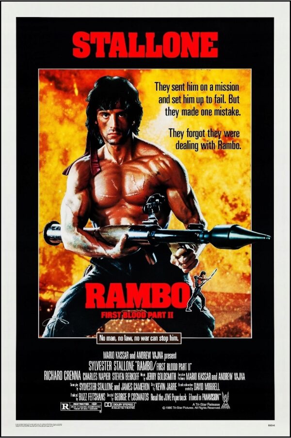 RAMBO 2 (1985) Sylvester Stallone -PREMIUM 60x90cm - obrazek 5